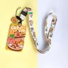 ABS ID Protection Card Case Cartoon Printing Long Lanyard Card Case Anti Loss Card Sleeve