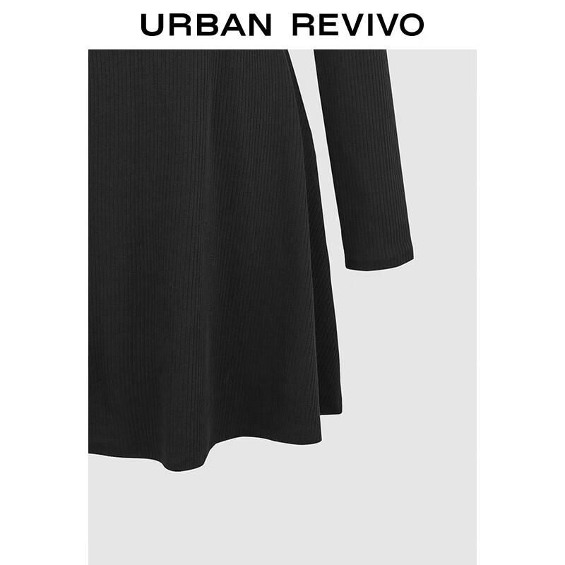 UR 2025 Spring Collegiate Color-Block Letter Long Sleeve Dress