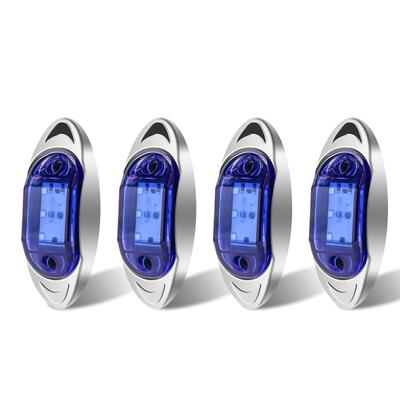Biqing 4pcs Side Marker Lamp Blue 24v,Truck Marker Lamp LED,Suitable for Truck/Pickup/Caravan/RV/Bus/Boat
