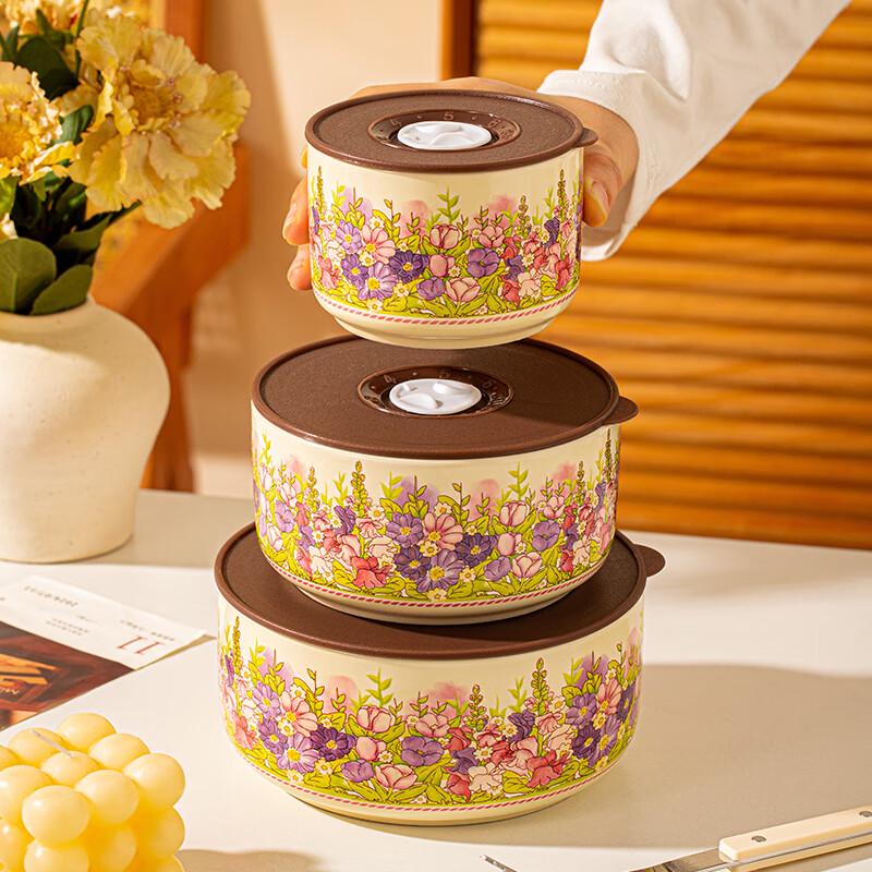 Ceramic Food Storage Bowl Set (3-Piece)