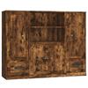 Highboards 3 pcs. Smoked Oak Effect Particleboard
