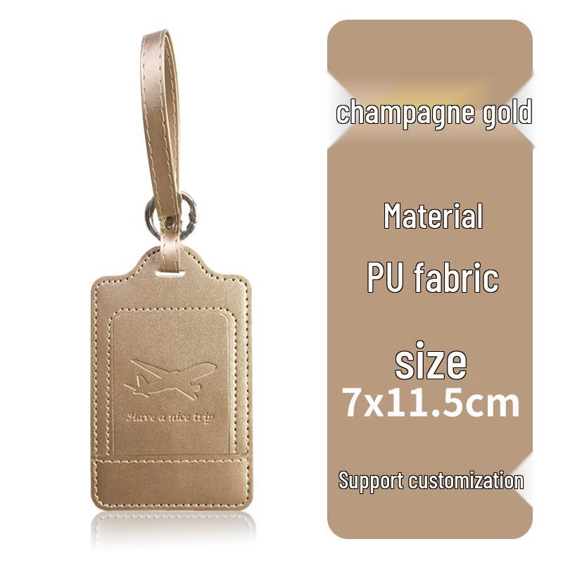 Metal Buckle Boarding Pass and PU Leather Luggage Tag with Hot Stamped Paper Card