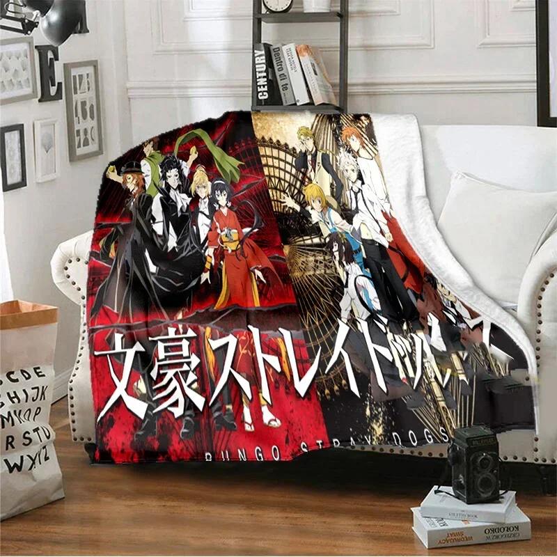 Manga Bungo Stray Dogs Dazai Osamu Throw Blanket for Bed Sofa Decorative Lattice Design Cozy Cover 100x150cm