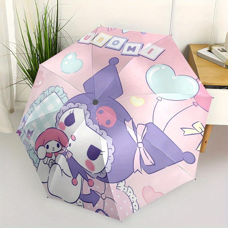 

Kuromi, Pastel Automatic Opening and Closing Parasol Compact Travel Umbrella with 8 Ribs for Women and Men Ideal Birthday/Christmas Gift, Ou