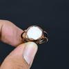 Mother Of Pearl Handmade Gemstone Ring, Copper Electroformed Ring Antique Jewelry, Adjustable Ring Engagement Gift