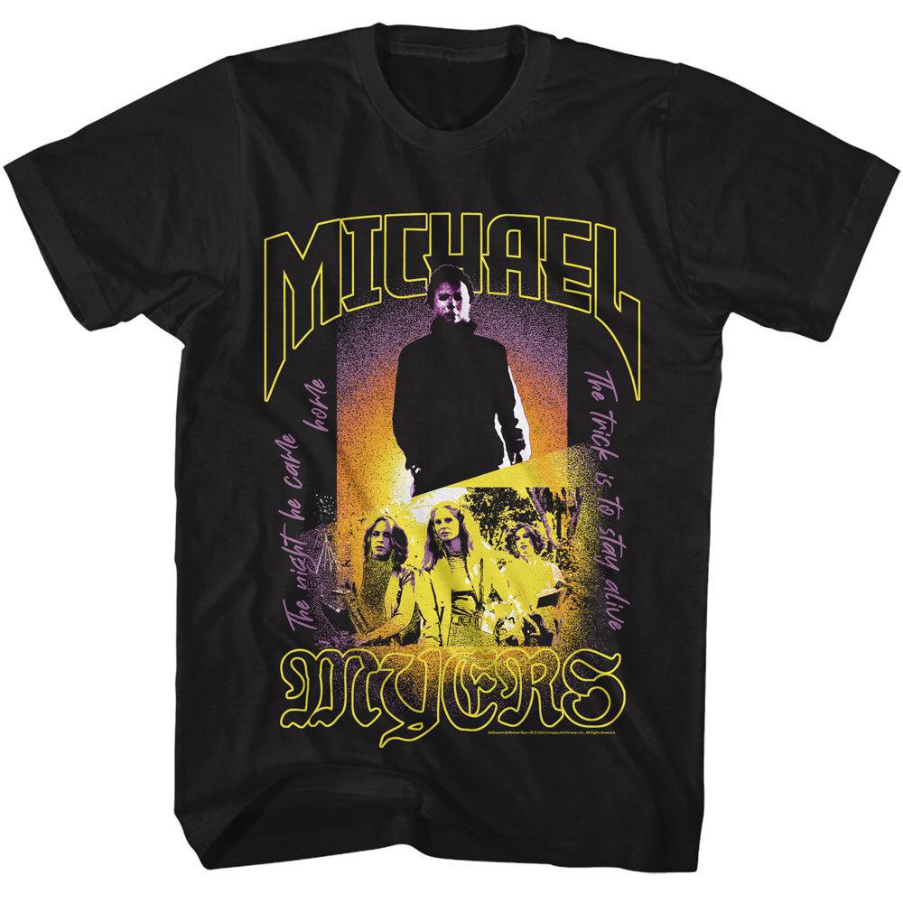 Halloween Movie Purple Michael Myers The Trick Is To Stay Alive Men T Shirt L