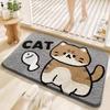 Cartoon Print Bathroom Cashmere Thickening Mat Bath Non-slip Carpets In Wash Basin Bathtub  Floor Rug Shower Room Doormat Memory Foam 3D Pad