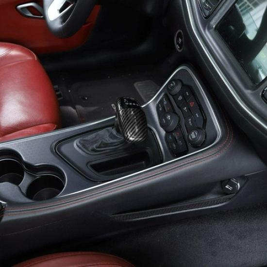 Carbon Fiber Gear Shift Knob Decor Cover Trim for Dodge Challenger/Charger 2015+