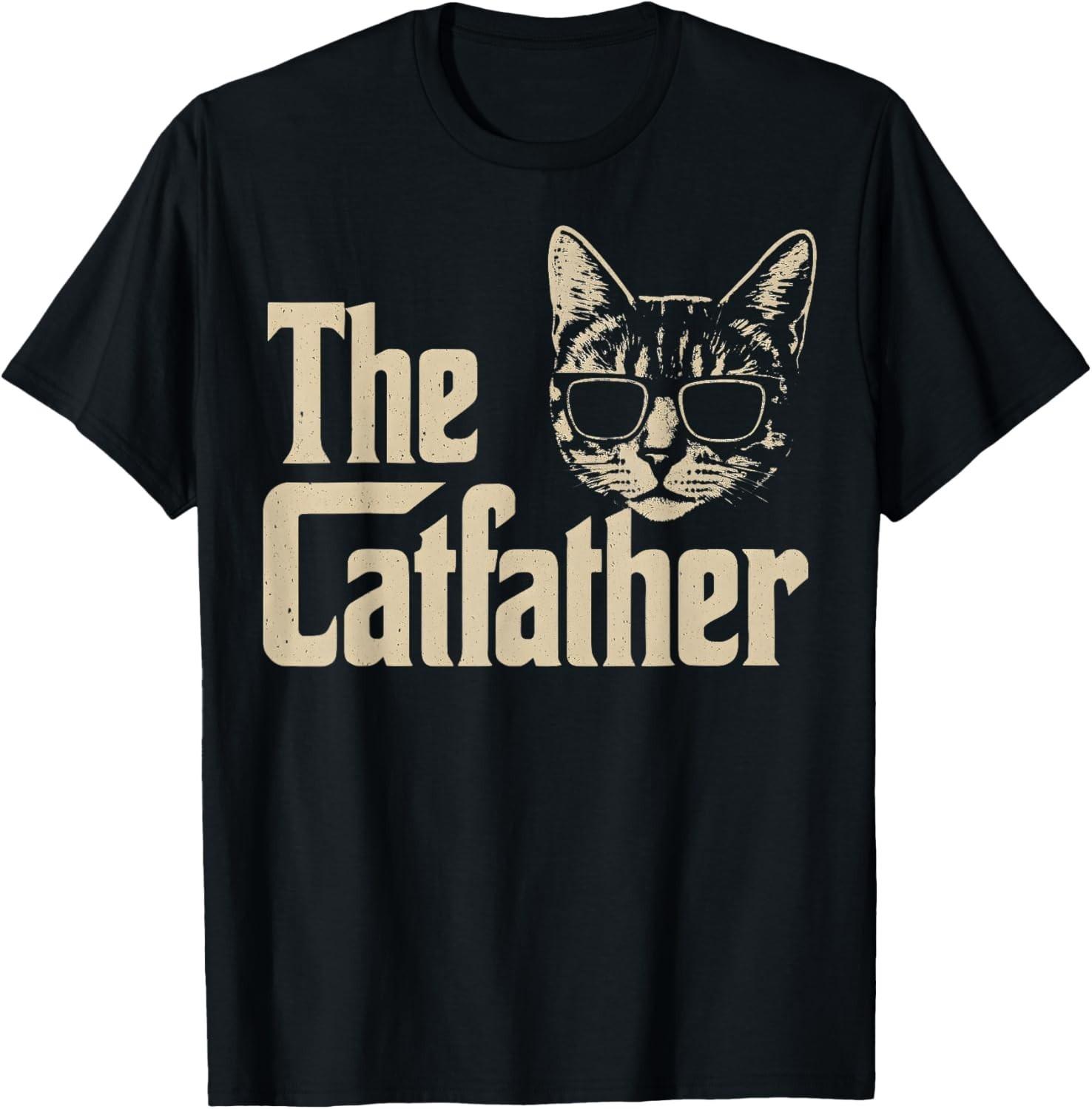 The CatFather Funny Cat Dad Apparel Cat Lover Gifts For Men unisex T-Shirt Mens Womens Tees Top M