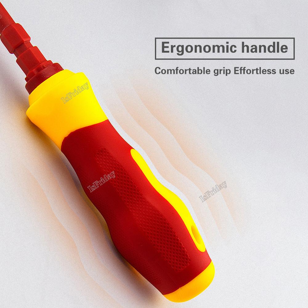 Interchangeable Insulated Screwdriver Set, Magnetic Slot End, Maintenance Tool, Electrician Tool, 380V