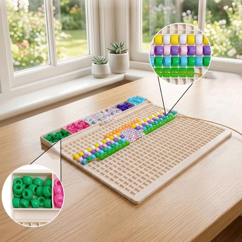 with 3 Beading Needle&Storage Tube Pony Beads Fast Stringing Tray Music Festivals