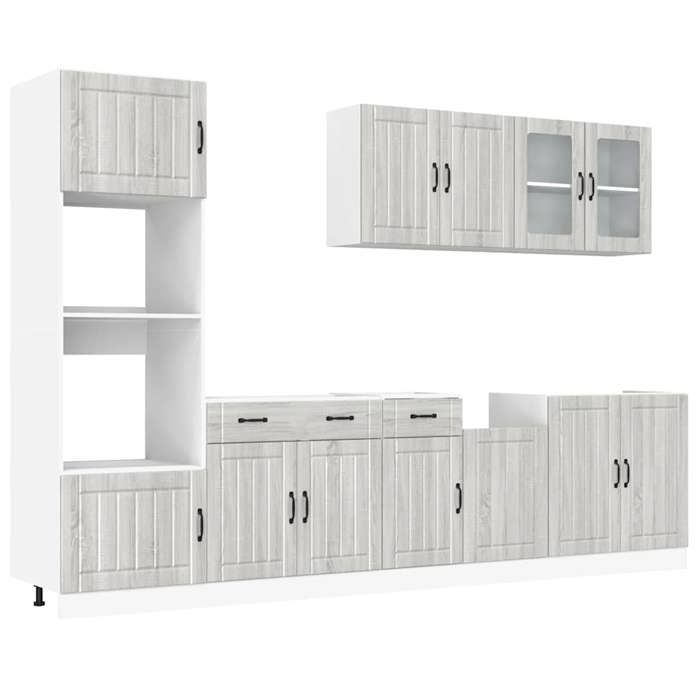 VidaXL Ensemble D'armoires De Cuisine 7 Pcs Kalmar Bois D'ingénierie, Ensemble D'armoires, Étagère De Rangement, Placard, 3314747