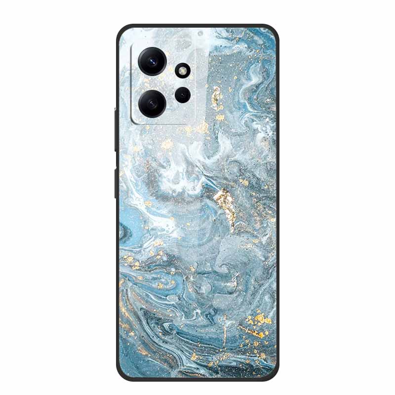 Marble For Redmi Note 12 4G Glass Case Tempered Back Cover Hard Cases For Xiaomi Redmi Note12 4G Protective Shell Colorful Capa