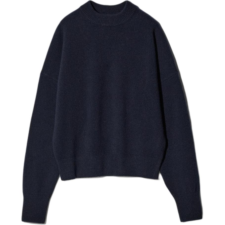 Uniqlo X Comptoir Des Cotonniers Collaboration Fw25 Half High Neck Casual Ribbed Comfortable Solid Color Long Sleeve Pullover Knit Sweater 480026-69