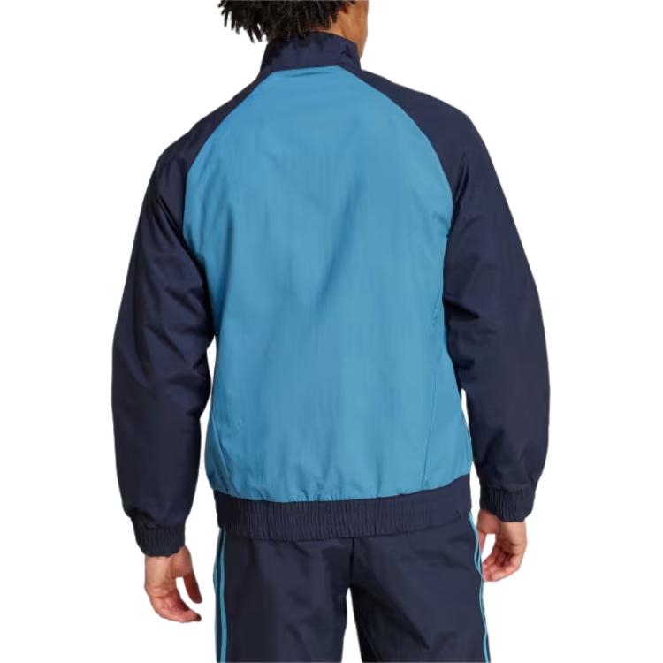 Adidas Ajax Amsterdam Series Ss24 Brand Logo Stripe Zipper Sports Long Sleeve Jacket Men Jacket Ink-Blue White IT4210