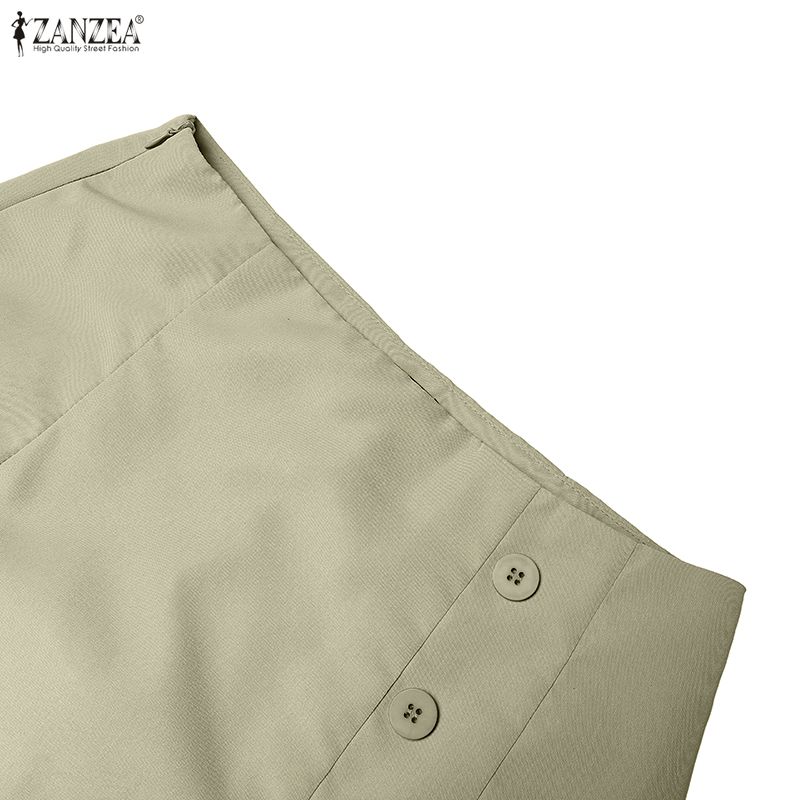 ZANZEA Damen Elegante Lässige Einfarbige Midiröcke