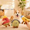 Teeth Grinding Toys for Puppies Plush Fruit Dog Toy with Bell, Squeaky Interactive Chew Toy, Shape Pet Soft Stuffed Small To Medium Dogs