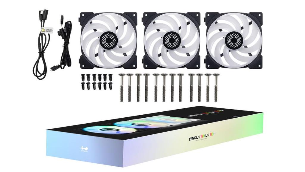 IN WIN Cableless modular silent 120mm ARGB black Lynx LN120 fan, model, 3-pack, [IW-FN-LN120-3PK]