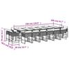 17 Piece Garden Dining Set with Cushions Beige Mix Poly Rattan