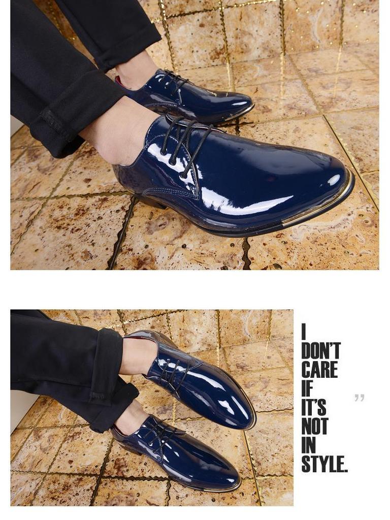 Retro Britse Heren Business Casual Lakleren Veterschoenen, Grote Maat 48