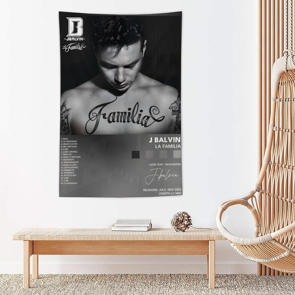 Popular Singer J Bbalvin Tapestry Microfiber Wall Hanging For Bedroom Living Room Decor Outdoor Festival Garden Bar Background