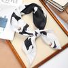 Luxury Versatile Houndstooth Printed Square Scarf Satin Sun Protection Lightweight 70 Ladies Headscarf