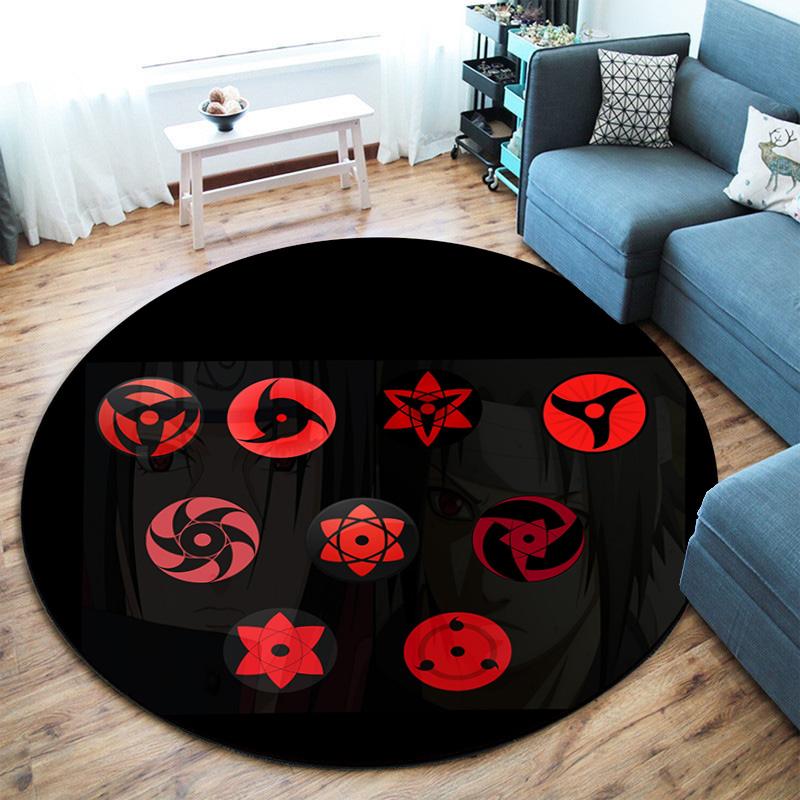 Famous Cartoon NARUTO Protagonist Uzumaki Naruto Round Carpet Soft Home Decoration Anti-slip Door Mat Outdoor Picnic Mat Carpet M7