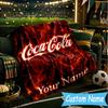Custom Name Cola Classic Beverage Flannel Blanket, Use for Birthday/Holiday Gift, Soft Blanket for Sofa/Bed/Camping/Office, Home Decor