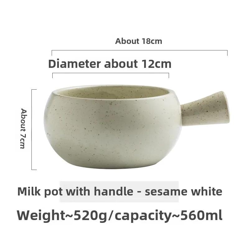 

Handle Milk Pot Ceramic Soup Noodle Bowl Creative Dormitory Instant Noodle Tableware New Dessert Breakfast Porridge Oatmeal Bowl 560ml