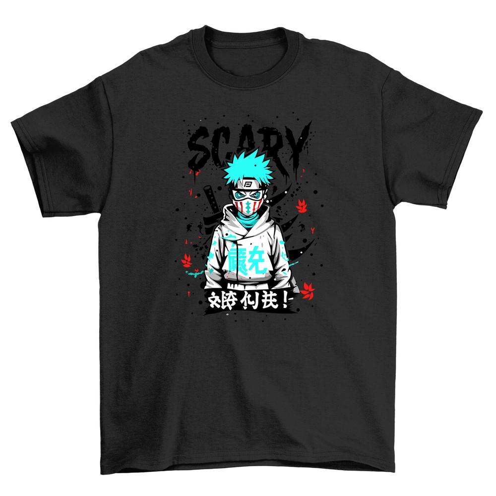 

Scary Anime Face T-shirt: Spookily Cool Design for Otakus! Funny Unisex Tee with 3XL
