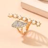 Elegant Geometric Pearl Ring for Women - Japanese & Korean Style, Light Luxury Design, Simple Alloy Hand Jewelry