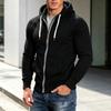 Men's Color Block Raglan Sleeve Zip Up Hoodie for Fitness and Casual Wear