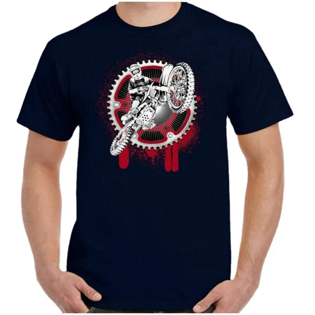 Motocross-Ausrüstung Spaß Moto Dirtbike Scrambler Motorradfahrer Rennfahrer T-Shirt