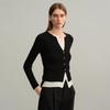 Women's Pure Wool Cardigan - German Yanzhi Yarn, Two-Piece Knit, Long-Sleeve Sweater Coat