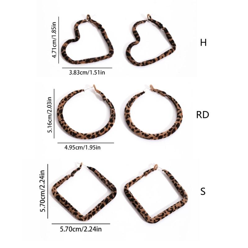 Lightweight Animal Pattern Geometric Dangle Earrings With Soft Flocking Finish Comfortable Wear Ear Accessories