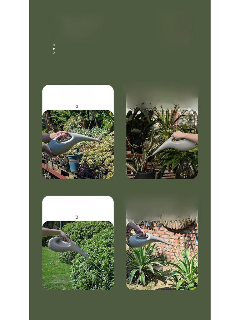 Ciemnozielona konewka z długą wylewką i butelką ze spryskiwaczem, duża pojemność do roślin ogrodowych i domowych