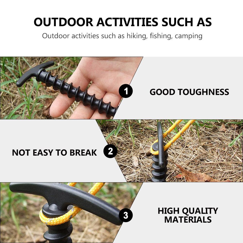 5/20pc Outdoor Camping Tent Pegs Screw Anchor Stakes Ground Nail Plastic Ground Anchors Tent Pegs Windproof Tent Accessories