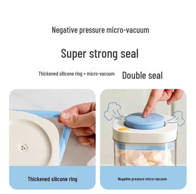 Press-Down Vacuum Seal Food Storage Jar for Coffee Beans & Grains
