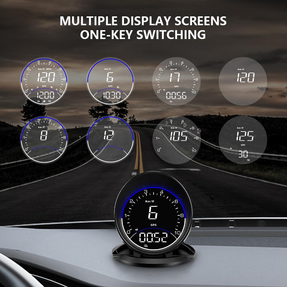 ZQKJ G6 HUD GPS-System für alle Autos Head-Up-Display Digitaler Tacho Auto-Elektronik-Zubehör Geschwindigkeitsalarm LCD-Bildschirm