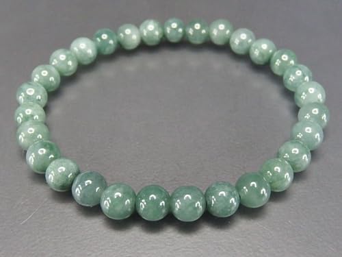 [Sekimachi] Jadeite Bracelet, Genuine Jade, Approx. 6mm, Natural Stone, Dark Color, Trivet, Amulet (Approx. 150mm (Women's Medium))
