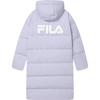 FILA 2023 Winter New Long Down Jacket With Hood Thick Over Knee Coat Women outerwear Lavender Light-Purple F11W349910F-PU