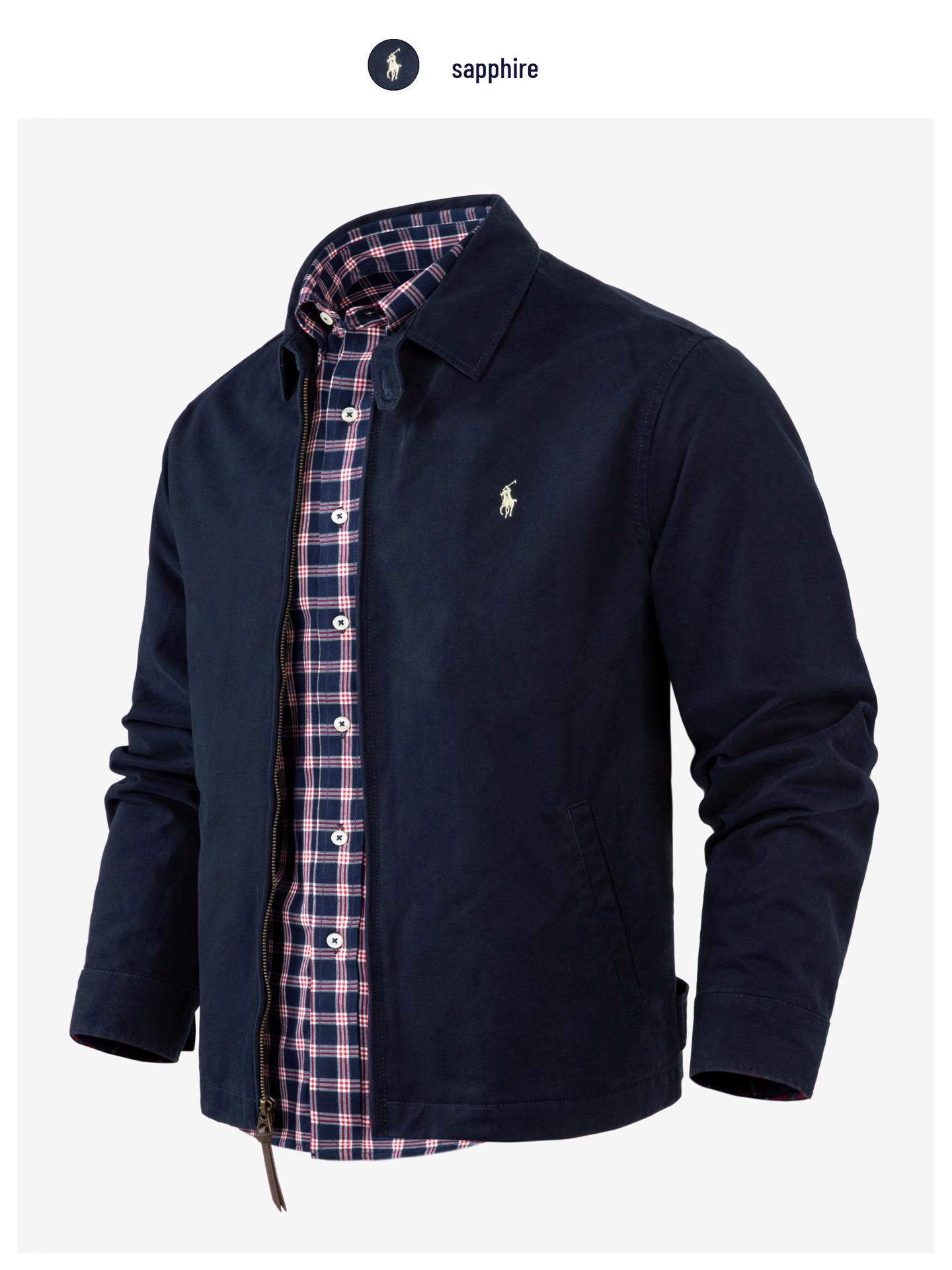 

Унісекс Класична Поло-сорочка та Куртка на Блискавці RL з Вишитим Поні M (105-120 lbs) королівський синій колір