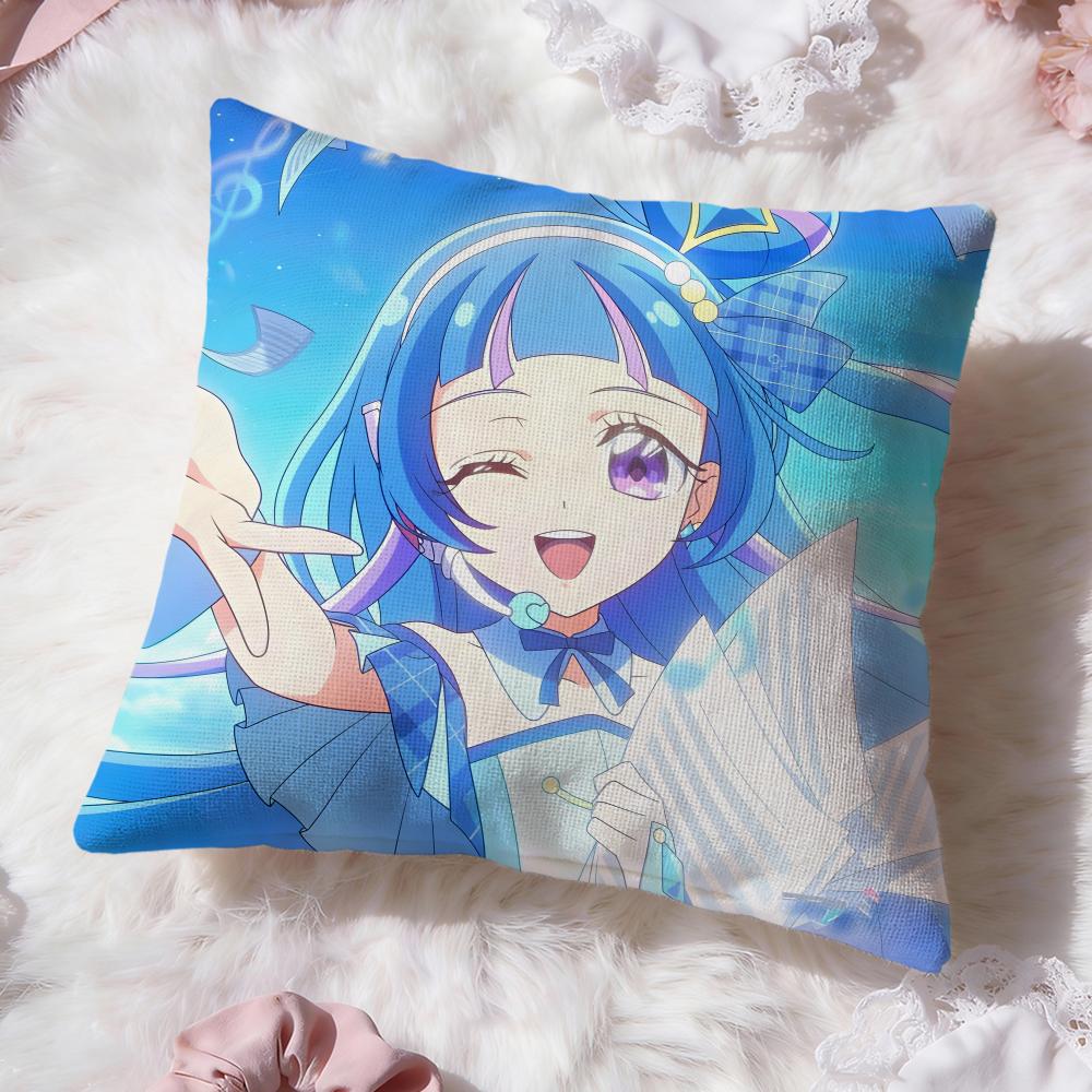 y-You and Idol Pretty Cure Cushion Cover Premium Comfort Reversible Pillow Cove -Two in One Design for Any Room & Car Interior