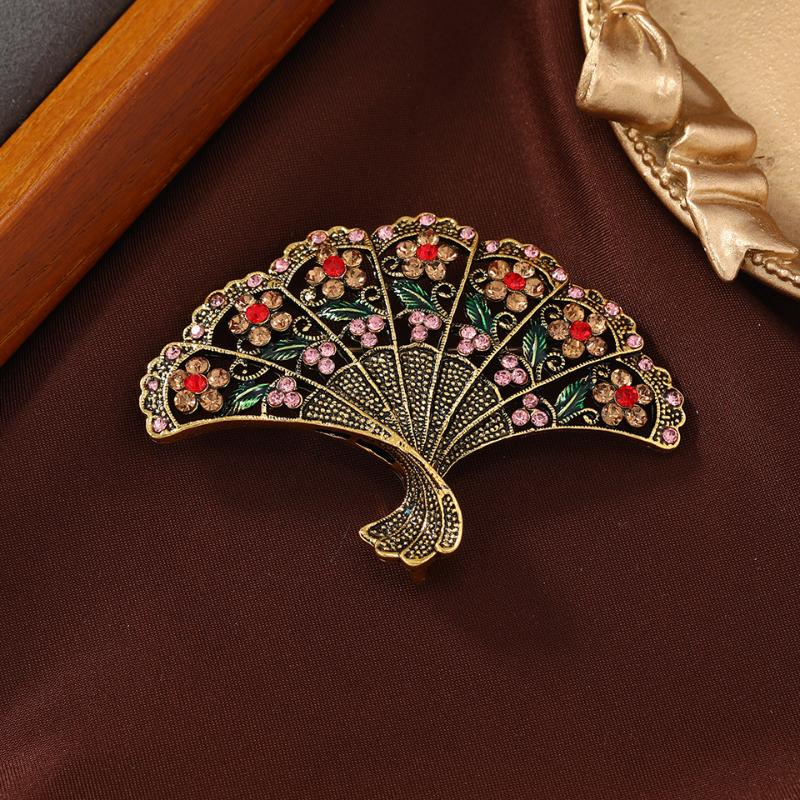 Vintage-Broschen aus Metall, klassische Fächer, modische Unisex-Anstecknadeln für Mäntel und Kleidung, Schmuckaccessoires