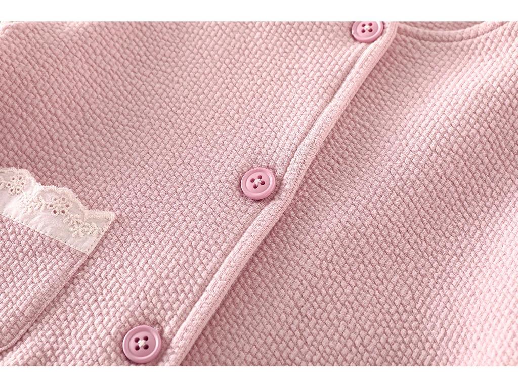 2025 New Autumn Baby Floral Applique Rabbit Jacket & Solid Color Onesie Set - Newborn Outing Clothes