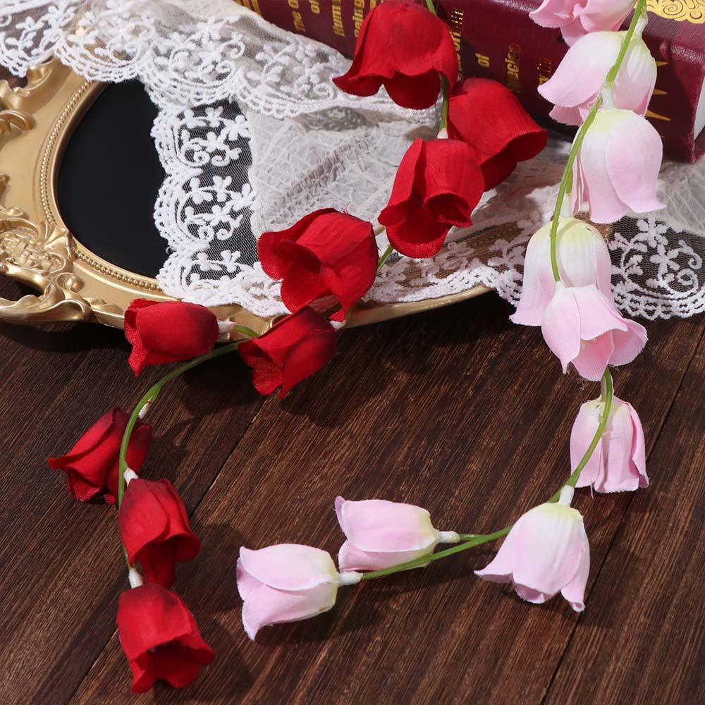 

9 Heads Lantern Fake Flowers DIY Artificial Flower Simulation Small Orchid Home Decoration рожевий