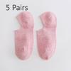5 Pairs of Female Spring and Summer Thin Pure Color Cute Not To Drop with Shallow Mouth Invisible Socks