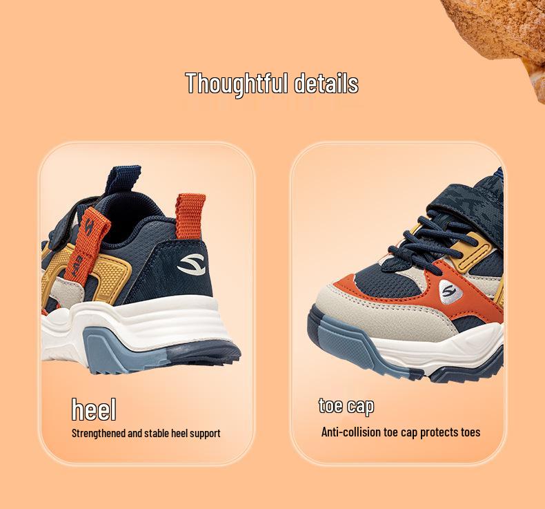 Hapi Bear Pojkars Låga Lädersneakers med Kardborre för Vår- och Höstsäsongen