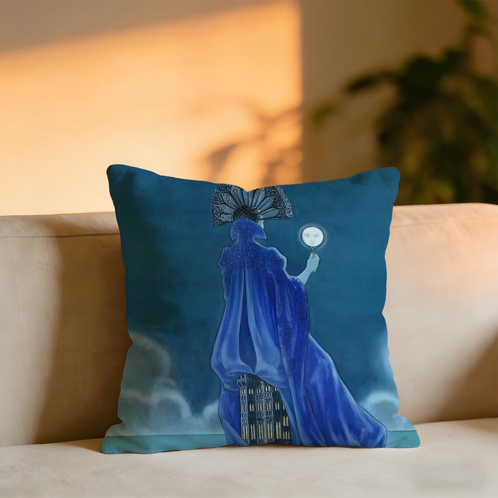 Elves Danish Illustrator Malene Reynolds Laugesen Cushion Cover Cozy Velvet Throw PillowSoft Warm Cushion For Sofa  Bed