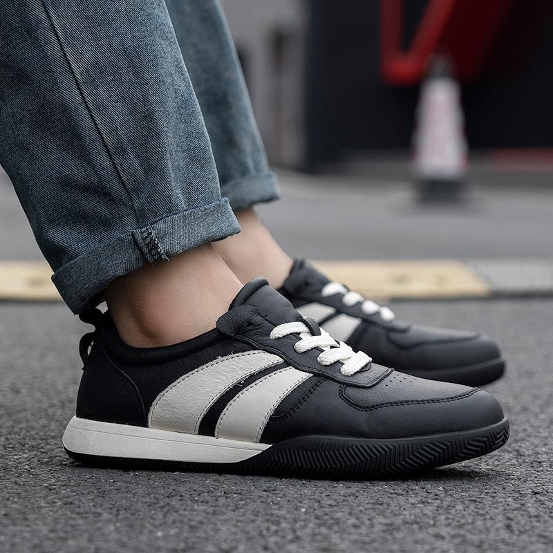 Men's German training shoes 2025 new leather breathable board shoes soft-soled sports Forrest Gump shoes trendy low-top lace-up casual shoes